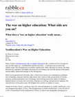 Research paper thumbnail of THE WAR ON HIGHER EDUCATION