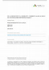 Research paper thumbnail of De la migration à la mobilité : comment aller au-delà du nationalisme méthodologique ?