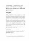 Research paper thumbnail of Sustainable communities and social work practice learning: Reflections on emergent, learning partnerships