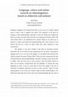 Research paper thumbnail of Language, culture and values: towards an ethnolinguistics based on abduction and salience