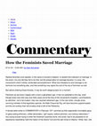 Research paper thumbnail of How the Feminists Saved Marriage