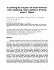 Research paper thumbnail of Post-Draft: Examining the influence of urban definition 