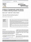 Research paper thumbnail of Joudi, Fathi, Hiradfar: J. Ped Uro; Incidence of asymptomatic meatal stenosis in children following neonatal circumcision