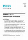 Research paper thumbnail of Patrick Jory, "Thailand has Entered the Interregnum" ISEAS Perspective, 21 October 2014