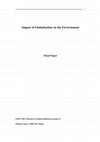 Research paper thumbnail of Impact of Globalization on the Environment