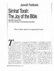 Research paper thumbnail of Simhat Torah the Joy of Bible.