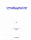 Research paper thumbnail of Personnel Management Policy