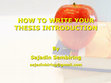 Research paper thumbnail of Research Methodology-2: Writing Thesis Introduction