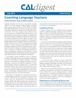 Research paper thumbnail of Sherris, A. (2010). Coaching Language Teachers. Washington, DC: Center for Applied Linguistics