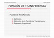 Research paper thumbnail of FUNCIÓN DE TRANSFERENCIA