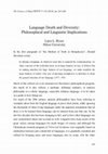 Research paper thumbnail of Language death and diversity: philosophical and linguistic implications