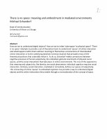 Research paper thumbnail of There is no space: meaning and embodiment in mediated environments