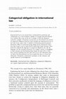 Research paper thumbnail of Categorical Obligation in International Law