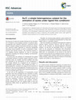 Research paper thumbnail of Ru/C: a simple heterogeneous catalyst for the amination of azoles under ligand free conditions†