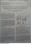 Research paper thumbnail of Parametric Analysis of Deep drawing process for Hemisphere dome shape of steel AISI 1023