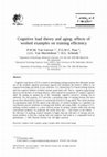 Research paper thumbnail of Cognitive load theory and aging: effects of worked examples on training efficiency