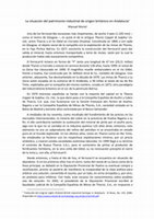 Research paper thumbnail of La situación del ferrocarril de Tharsis al río Odiel en la provincia de Huelva