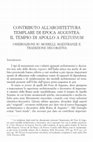 Research paper thumbnail of F. Bianchi, “Contributo all’architettura templare di epoca augustea: il tempio di Apollo a Peltuinum. Osservazioni su modelli, maestranze e tradizione decorativa”, in Studi Romani LVII, 2009, pp. 126 - 152.ISSN 0039-2995