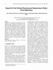 Research paper thumbnail of Support for Goal Oriented Requirements Engineering in Elastic Cloud Applications