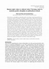 Research paper thumbnail of HUMAN RIGHTS VALUES OR CULTURAL VALUES? PURSUING VALUES TO MAINTAIN POSITIVE DISCIPLINE IN MULTICULTURAL SCHOOLS