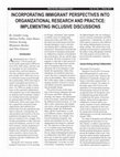 Research paper thumbnail of Incorporating Immigrant Perspectives into Organizational Research and Practice: Implementing Inclusive Discussions