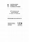 Research paper thumbnail of William J. Dominik, ‘Shade and Shadows in Vergil’s Supertext’, Australasian Society for Classical Studies 29th Conference and General Meeting (27th January – 31st January 2008 (Christchurch: University of Canterbury Department of Classics 2008) 34.