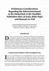 Research paper thumbnail of  Preliminary Considerations Regarding the Paleoenvironment in the Hinterland of the Neolithic Habitation-Sites at Isaiia–Balta Popii and Hoisesti–La Pod 