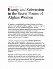 Research paper thumbnail of Beauty and Subversion in the Secret Poems of Afghan Women