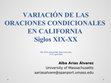 Research paper thumbnail of Variación de las oraciones condicionales en California durante los siglos XIX y XX