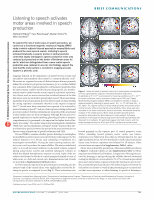 Research paper thumbnail of Listening to speech activates motor areas involved in speech production