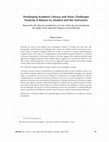 Research paper thumbnail of Developing Academic Literacy and Voice: Challenges Faced by A Mature esl Student and Her Instructors