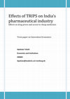 Research paper thumbnail of TRIPS impact on India's pharmaceutical industry 