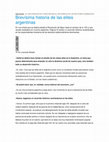 Research paper thumbnail of "Brevísima historia de las elites argentinas", Entrevista de Leonardo Moledo, Pagina/12, 2010.