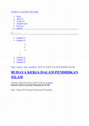 Research paper thumbnail of BUDAYA KERJA DALAM PENDIDIKAN ISLAM