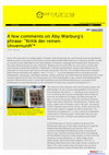 Research paper thumbnail of Sprung, Joacim, A few comments on Aby Warburg’s phrase: ”Kritik der reinen Unvernunft” (2015)