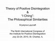 Research paper thumbnail of Theory of Positive Disintegration and I Ching: The Philosophical Similarities