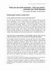 Research paper thumbnail of “Falar que não existe machismo... Claro que existe!”: entrevista com Carola Saavedra