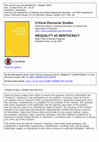 Research paper thumbnail of INEQUALITY AS MERITOCRACY: The use of the metaphor of diversity and the value of inequality in Singapore's meritocratic education system. Talib & Fitzgerald (2015). Critical Discourse Studies.