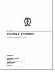 Research paper thumbnail of Directing E-Governance