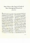 Research paper thumbnail of 'Peter Oliver at the Court of Charles I: New Drawings and Documents,' Master Drawings, XXXVI, no. 2, Summer 1998, pp. 123-153