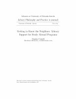 Research paper thumbnail of Getting to Know the Neighbors: Library Support for Study Abroad Programs