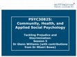 Research paper thumbnail of Tackling Prejudice and Discrimination: Session #5 from Community, Health and Applied Social Psychology