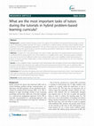 Research paper thumbnail of What are the most important tasks of tutors during the tutorials in hybrid problem-based learning curricula?