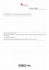 Research paper thumbnail of Présentation : Le laboureur et ses enfants