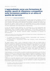 Research paper thumbnail of L'apprendistato verso una formazione di qualità spunti di riflessione e prospettive sulla formazione pubblica in un ottica di qualità del servizio HR online n 10 2010