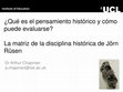 Research paper thumbnail of Chapman, A. (2015) ¿Qué es el pensamiento histórico y cómo puede evaluarse?  La matriz de la disciplina histórica de Jörn Rüsen. Universidad de Murcia 6th May 2015