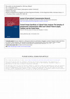 Research paper thumbnail of Toward Greater Specificity in Cultural Value Analyses: The Interplay of  Intrapersonal Communication Affect and Cultural Values in Japan, Thailand, and the United States  