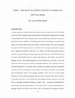 Research paper thumbnail of content course teachers vs language teachers-Issues and problems