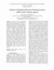 Research paper thumbnail of Analysis of Enterprise Resource Planning Systems (ERPs) with Technical aspects