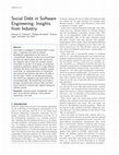 Research paper thumbnail of Social Debt in Software Engineering: Insights from Industry